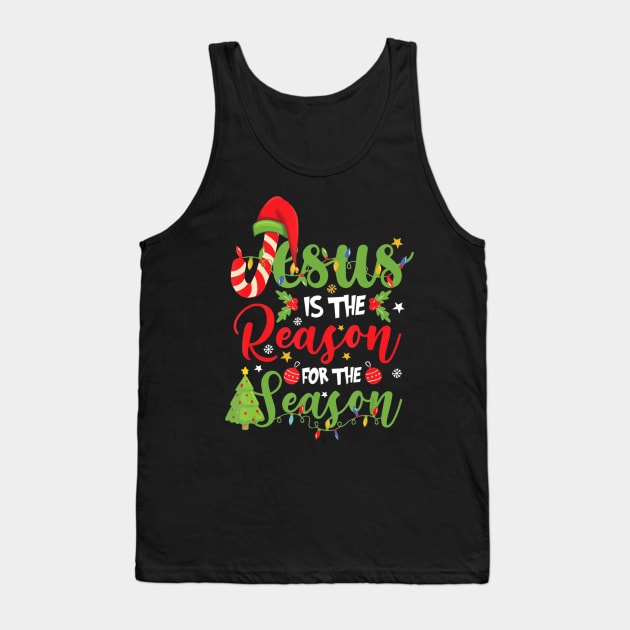 Christian Jesus The Reason Christmas Stocking Stuffer Tank Top by Mitsue Kersting